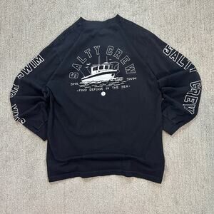 Y2K Surf Style Salty Crew Long Sleeve Shirt With Double Sleeve Hit